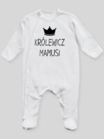 Królewicz Mamusi - pajac niemowlęcy - Biały