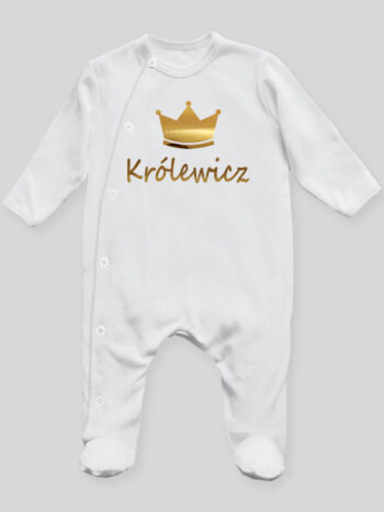 Królewicz - pajac niemowlęcy - Biały