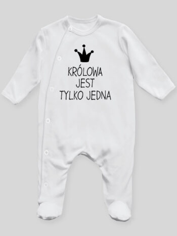 Królowa Jest Tylko Jedna - pajac niemowlęcy - Biały