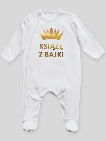 Książę Z Bajki - pajac niemowlęcy - Biały