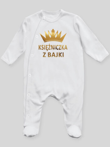 Księżniczka Z Bajki - pajac niemowlęcy - Biały