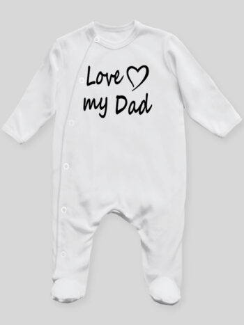 Love My Dad - pajac niemowlęcy - Biały