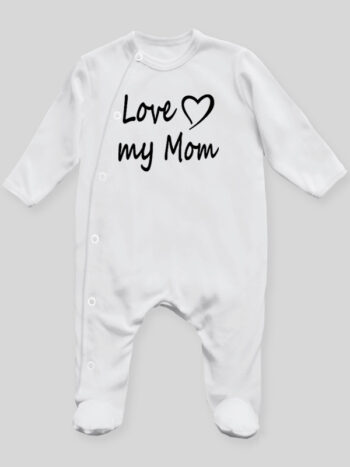 Love My Mom - pajac niemowlęcy - Biały