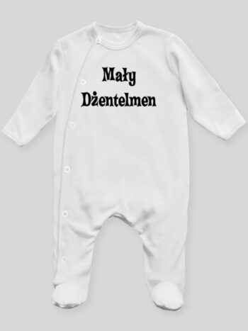 Mały Dżentelmen - pajac niemowlęcy - Biały