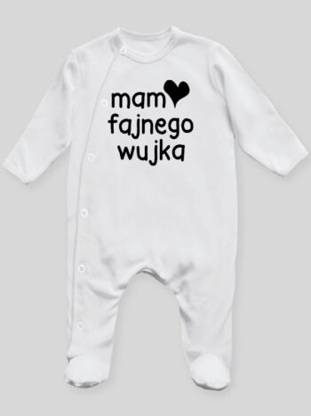 Mam Fajnego Wujka - pajac niemowlęcy - Biały