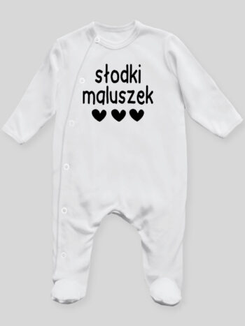 Słodki Maluszek - pajac niemowlęcy - Biały