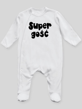 Super Gość 01 - pajac niemowlęcy - Biały