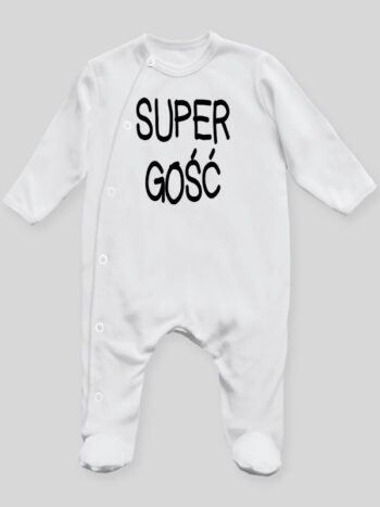 Super Gość 02 - pajac niemowlęcy - Biały