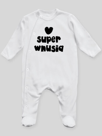 Super Wnusia - pajac niemowlęcy - Biały