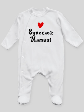 Syneczek Mamuni - pajac niemowlęcy - Biały