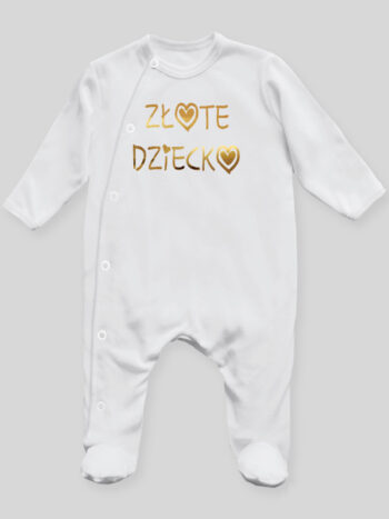 Złote Dziecko - pajac niemowlęcy - Biały