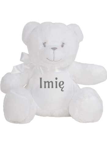 Mały Miś Biały wysokość 22 cm - maskotka z imieniem - 4