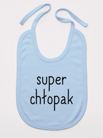 Super Chłopak - śliniaczek niemowlęcy z nadrukiem - Błękitny