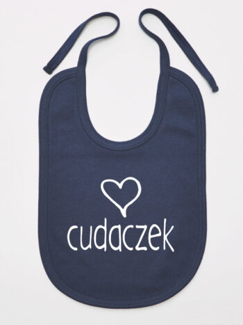 Cudaczek - śliniak bawełniany z troczkami - Granatowy
