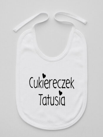 Cukiereczek Tatusia z Gwiazdami - śliniak dla dziewczynki - Biały