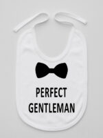 Perfect Gentleman z Muchą - śliniaczek z napisami - Biały