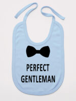 Perfect Gentleman z Muchą - śliniaczek z napisami - Błękitny