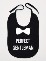 Perfect Gentleman z Muchą - śliniaczek z napisami - Czarny