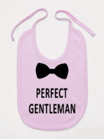 Perfect Gentleman z Muchą - śliniaczek z napisami - Różowy