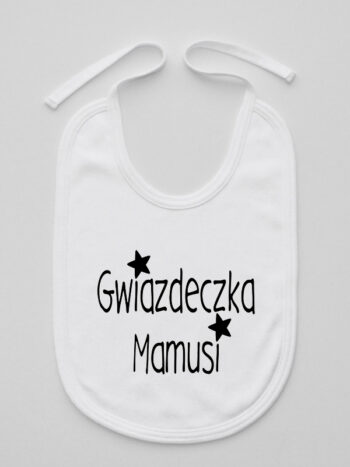 Gwiazdeczka Mamusi - śliniaczek bawełniany dla dziewczynki - Biały