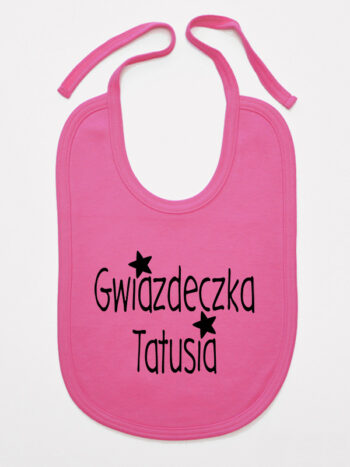 Gwiazdeczka Tatusia - śliniak z nadrukiem dla dziewczynki - Ciemny Różowy