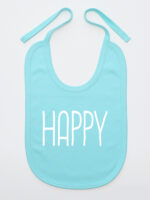 Happy - śliniak z napisem bawełniany - Miętowy