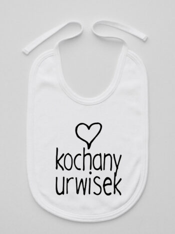 Kochany Urwisek z Sercem - śliniak dla chłopca - Biały
