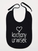 Kochany Urwisek z Sercem - śliniak dla chłopca - Czarny Kochany Urwisek z Sercem - śliniak dla chłopca - Czarny