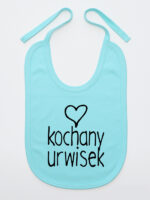 Kochany Urwisek z Sercem - śliniak dla chłopca - Miętowy Kochany Urwisek z Sercem - śliniak dla chłopca - Miętowy