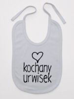 Kochany Urwisek z Sercem - śliniak dla chłopca - Szary Kochany Urwisek z Sercem - śliniak dla chłopca - Szary