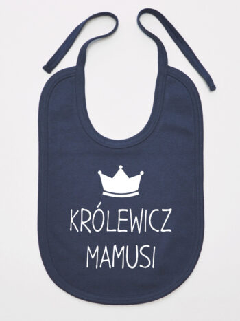 Królewicz Mamusi z Koroną - śliniak dla chłopczyka - Granatowy