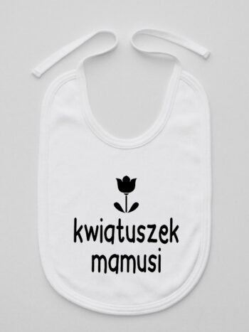 Kwiatuszek Mamusi - śliniaczek dla niemowląt - Biały