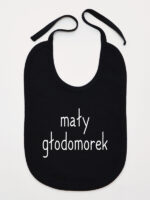 Mały Głodomorek - śliniaczek dla chłopczyka z napisami - Czarny Mały Głodomorek - śliniaczek dla chłopczyka z napisami - Czarny