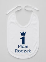 Jedynka z Napisem Mam Roczek - śliniaczek na urodziny - Biały