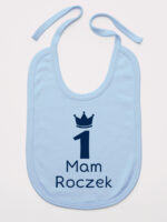 Jedynka z Napisem Mam Roczek - śliniaczek na urodziny - Błękitny