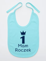 Jedynka z Napisem Mam Roczek - śliniaczek na urodziny - Miętowy