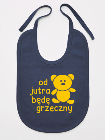 Od Jutra Będę Grzeczny - śliniaczek dla chłopczyka - Granatowy