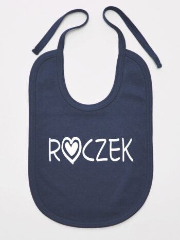 Roczek z Serduszkiem - śliniak z napisem dla dziecka - Granatowy