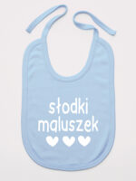 Słodki Maluszek z Serduszkami - śliniak dla niemowlaka - Błękitny
