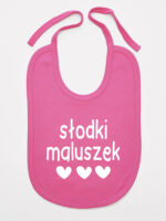 Słodki Maluszek z Serduszkami - śliniak dla niemowlaka - Ciemny Różowy