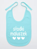 Słodki Maluszek z Serduszkami - śliniak dla niemowlaka - Miętowy