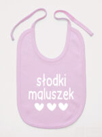 Słodki Maluszek z Serduszkami - śliniak dla niemowlaka - Różowy