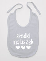 Słodki Maluszek z Serduszkami - śliniak dla niemowlaka - Szary