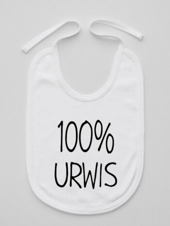 100% Urwis - śliniaczek z napisami dla chłopczyka - Biały