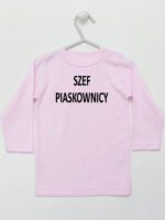 Szef Piaskownicy - śmieszna koszulka dla chłopca - Różowy - Koszulka długi rękaw