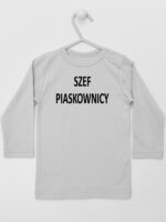 Szef Piaskownicy - śmieszna koszulka dla chłopca - Szary - Koszulka długi rękaw
