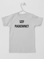 Szef Piaskownicy - śmieszna koszulka dla chłopca - Szary - Koszulka krótki rękaw