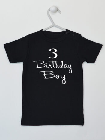 Birtthday Boy - t-shirt na trzecie urodziny dziecka - Czarny - Koszulka krótki rękaw