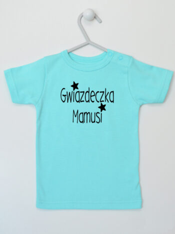 Gwiazdeczka Mamusi - t-shirt dla dziewczynki z nadrukiem - Miętowy - Koszulka krótki rękaw