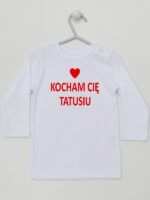 Kocham Cię Tatusiu Nadruk Czerwony z Sercem - koszulka niemowlęca - Biały - Koszulka długi rękaw Kocham Cię Tatusiu Nadruk Czerwony z Sercem - koszulka niemowlęca - Biały - Koszulka długi rękaw